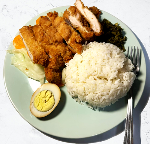 E. Taiwanese Chicken Chop over Rice