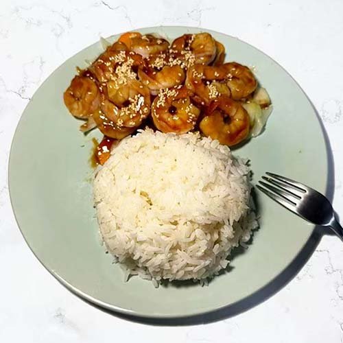 C. Teriyaki Shrimp over Rice