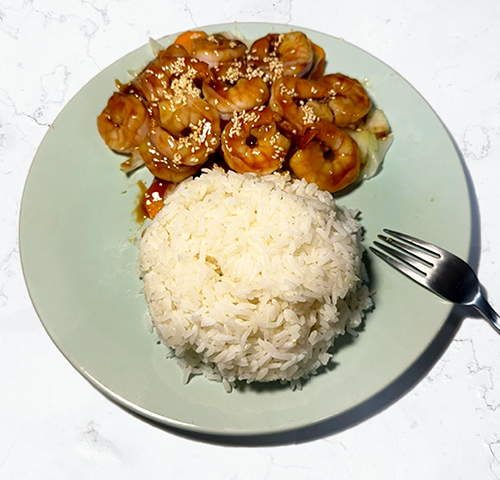 C. Teriyaki Shrimp over Rice